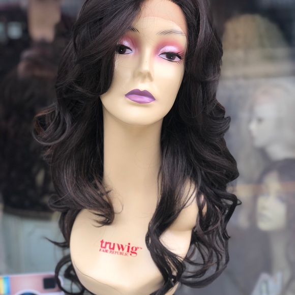 Long brown Highlights Wig 13X6 Freepart fullcap